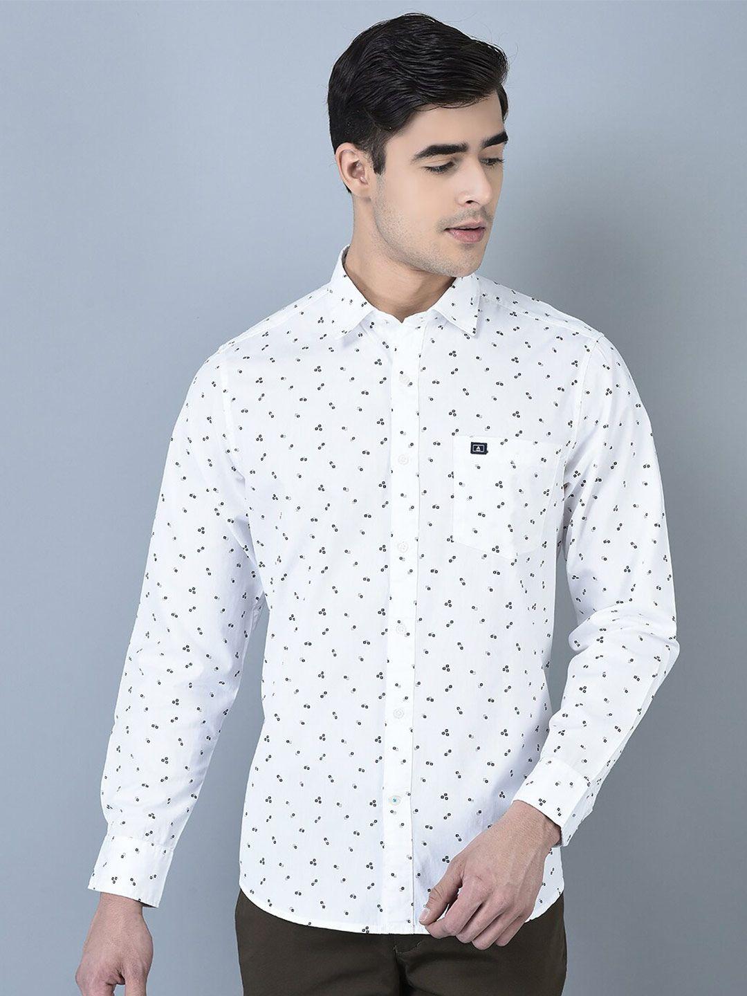 canoe smart micro ditsy printed pure cotton casual shirt