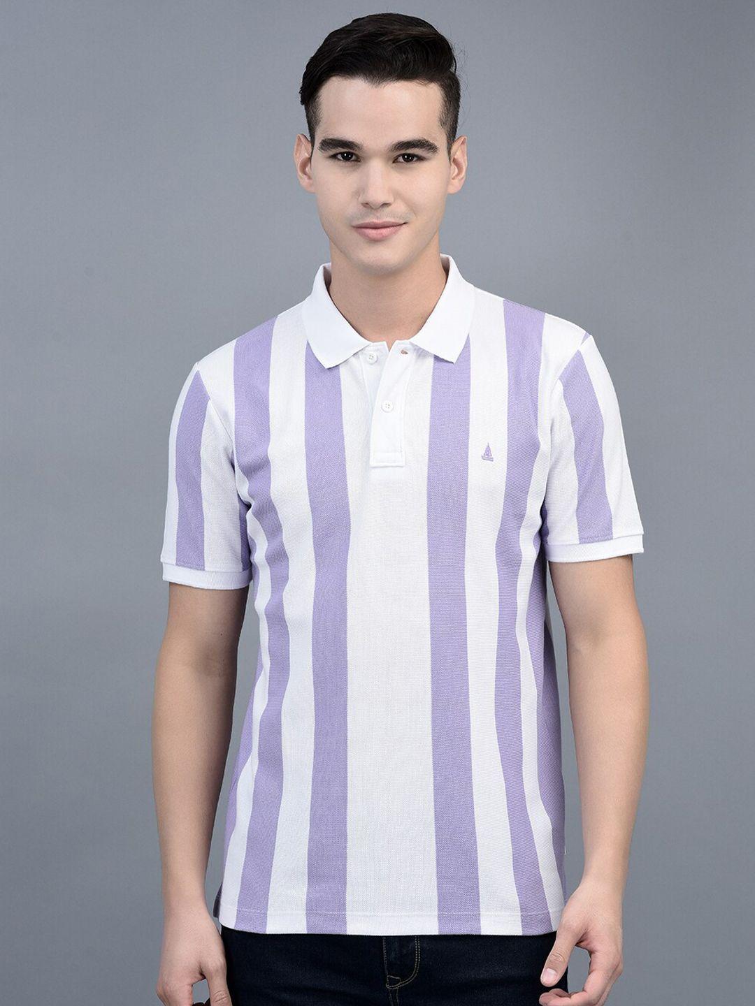 canoe striped polo collar cotton t-shirt