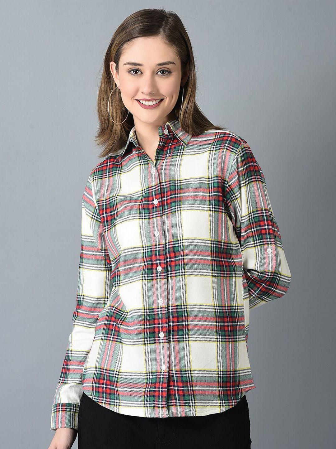 canoe tartan checked smart casual pure cotton shirt