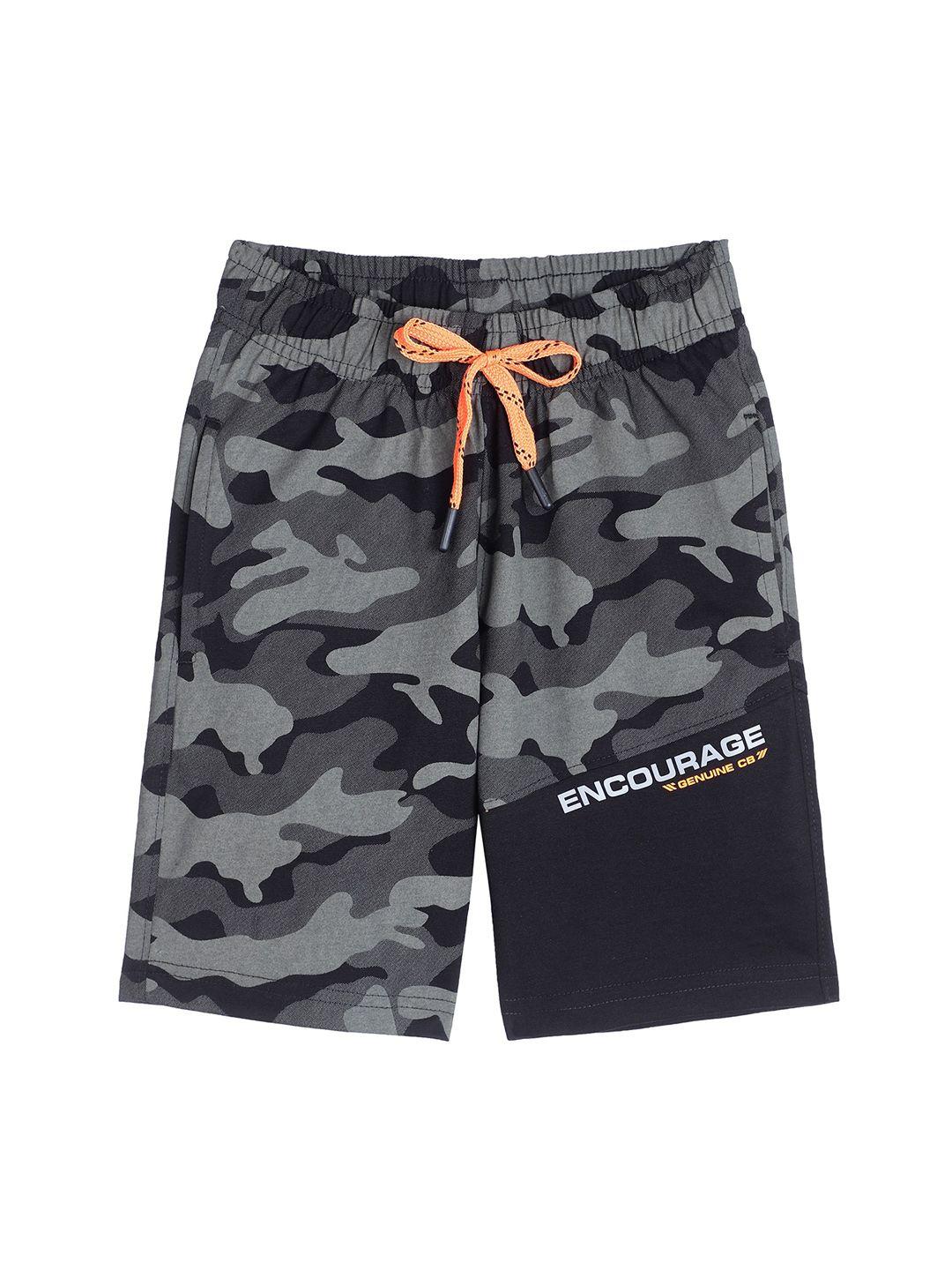 cantabil boys camouflage printed mid-rise cotton shorts