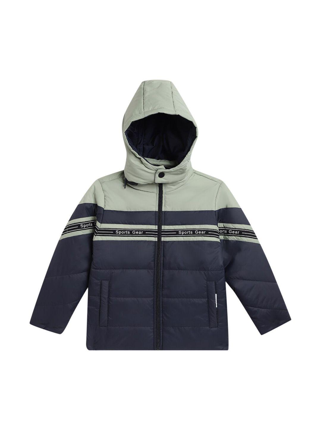 cantabil boys colourblocked lightweight hooded padded jacket