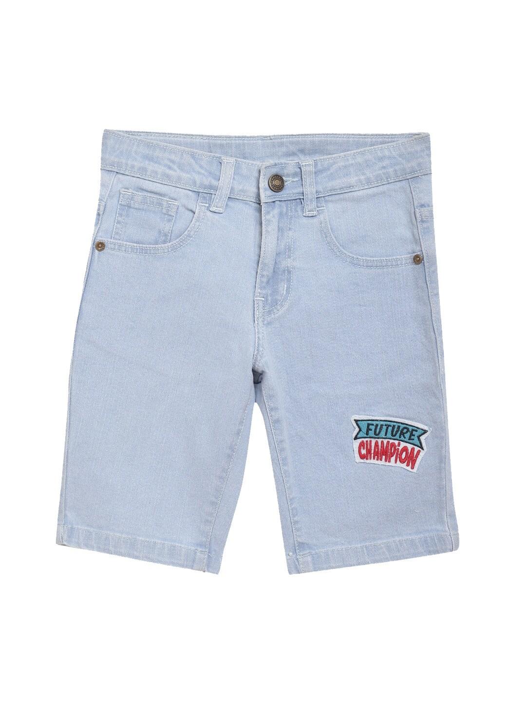 cantabil boys cotton high-rise regular fit denim shorts