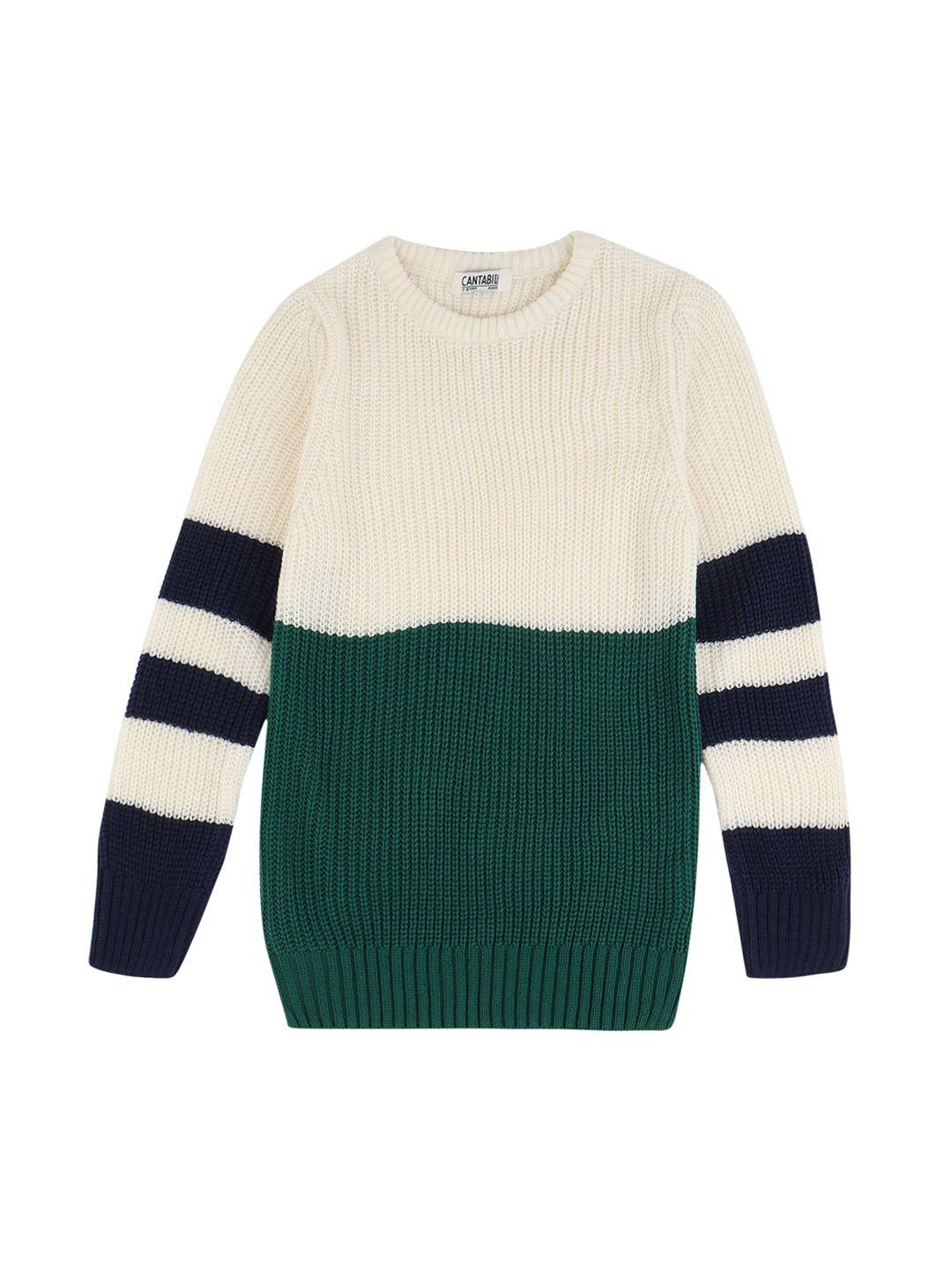 cantabil boys printed wool striped pullover