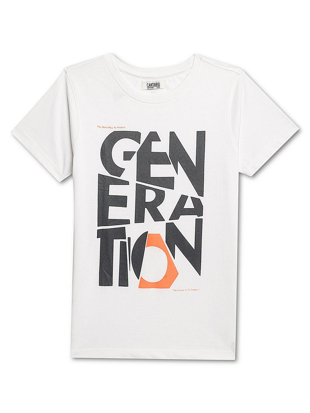 cantabil boys typography printed cotton t-shirt