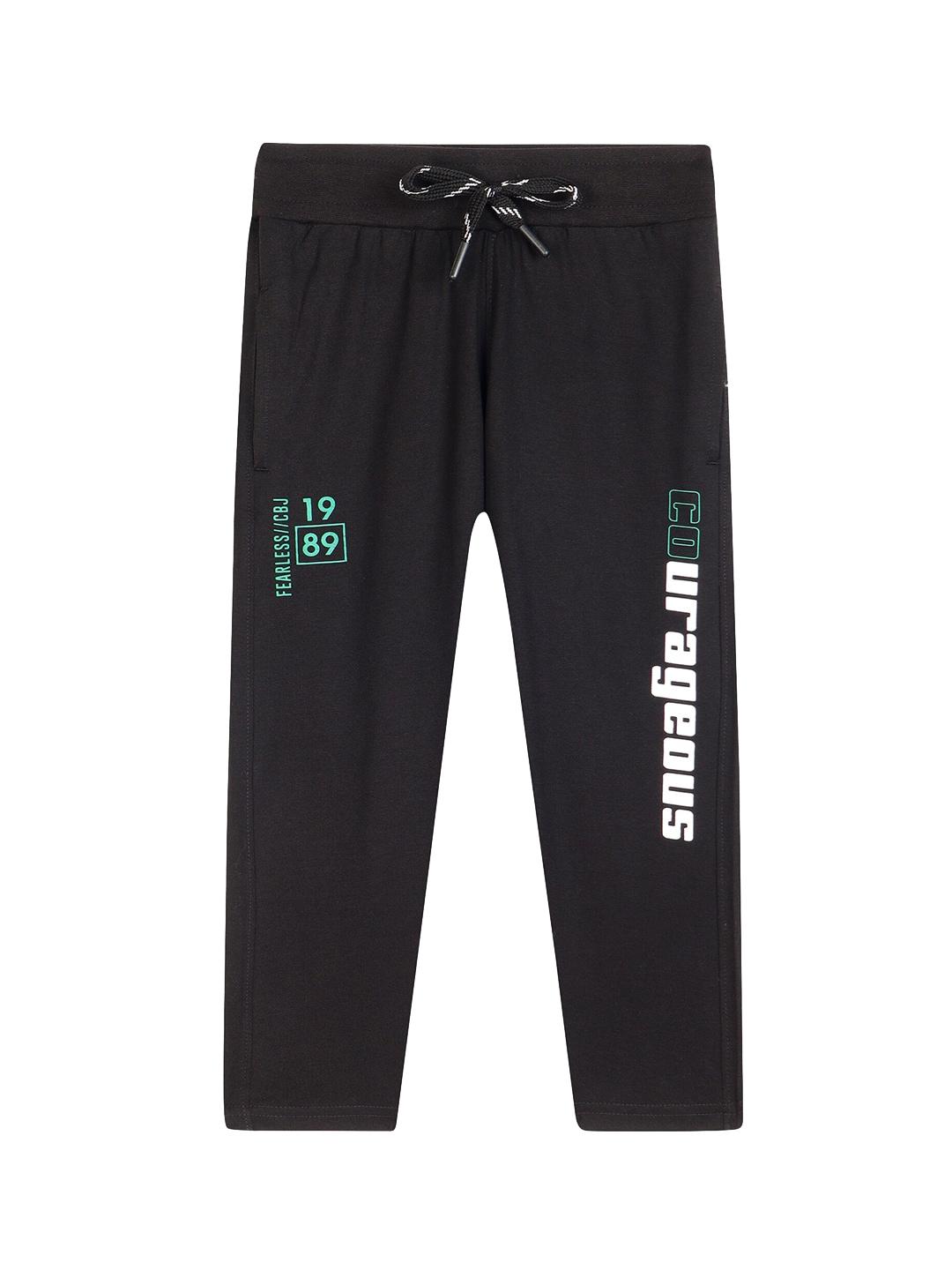 cantabil boys typography printed mid-rise track pants