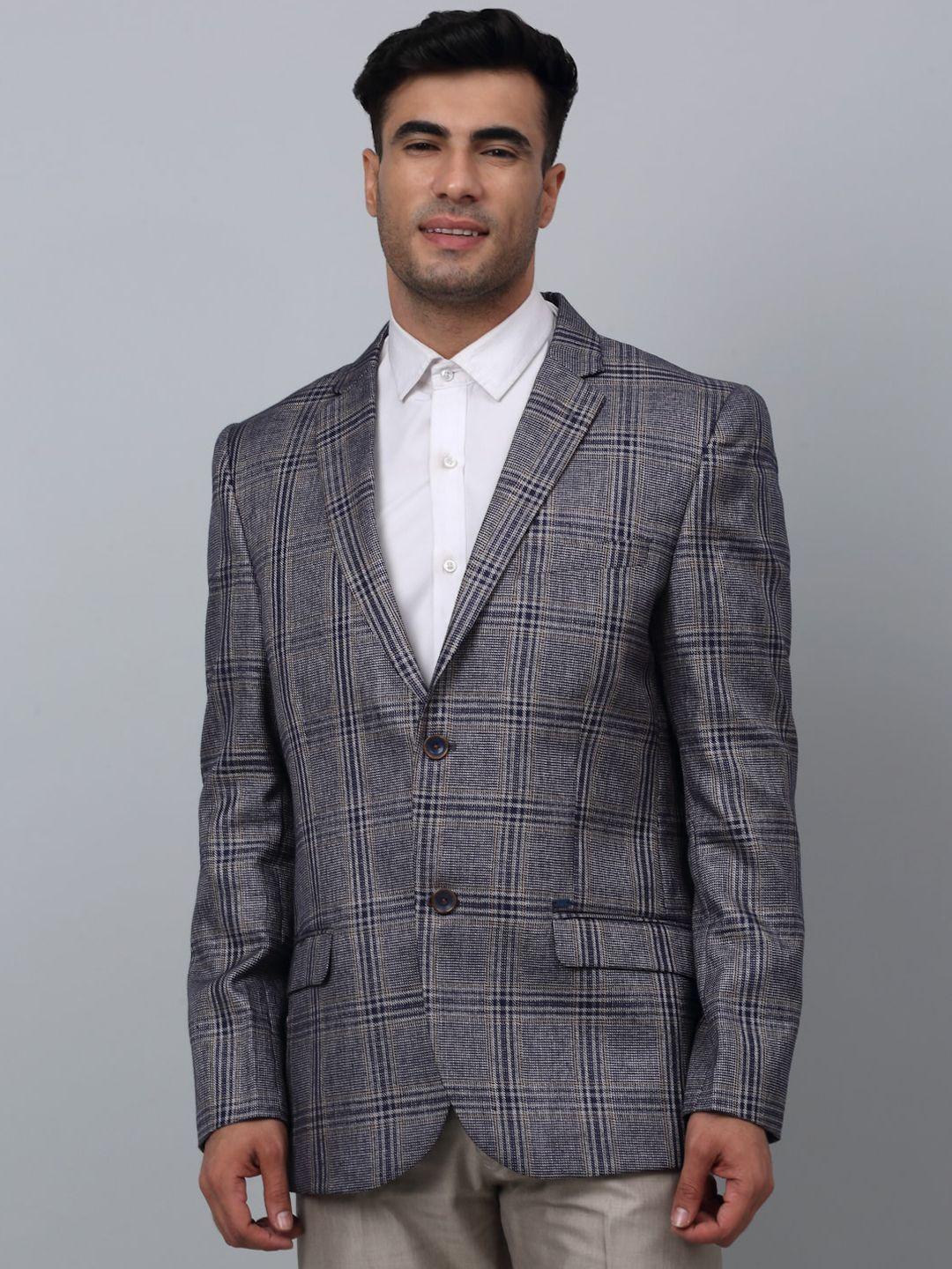 cantabil checked single-breasted formal blazer