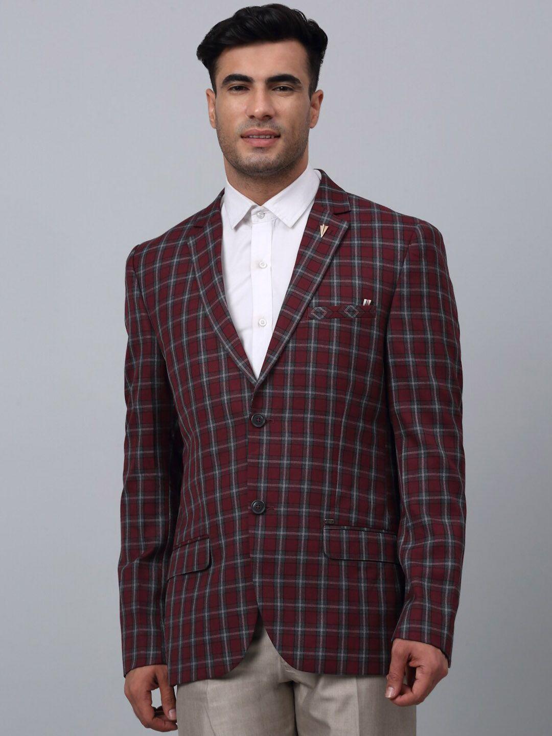 cantabil checked single-breasted formal blazer