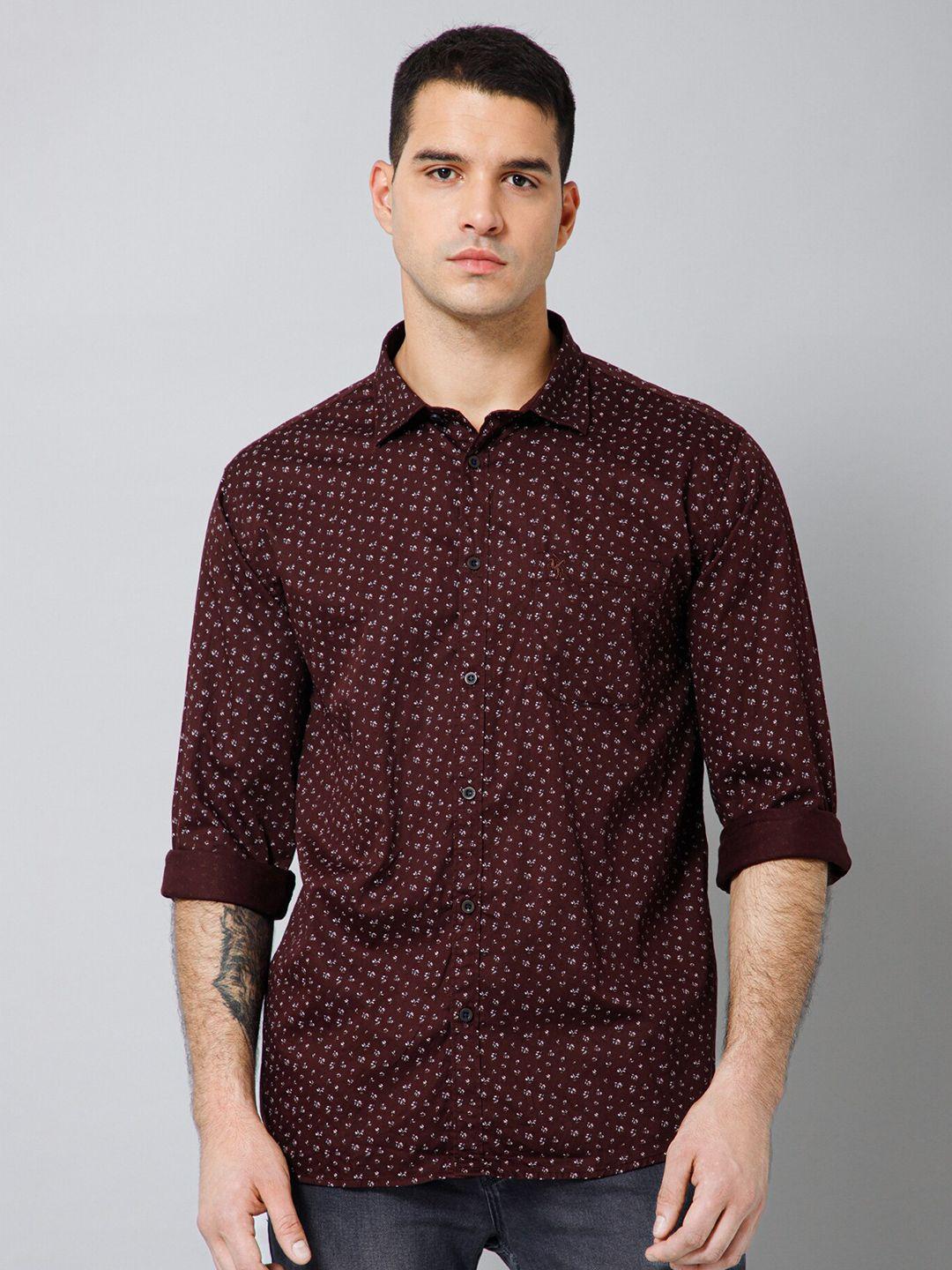 cantabil comfort fit floral printed cotton casual shirt