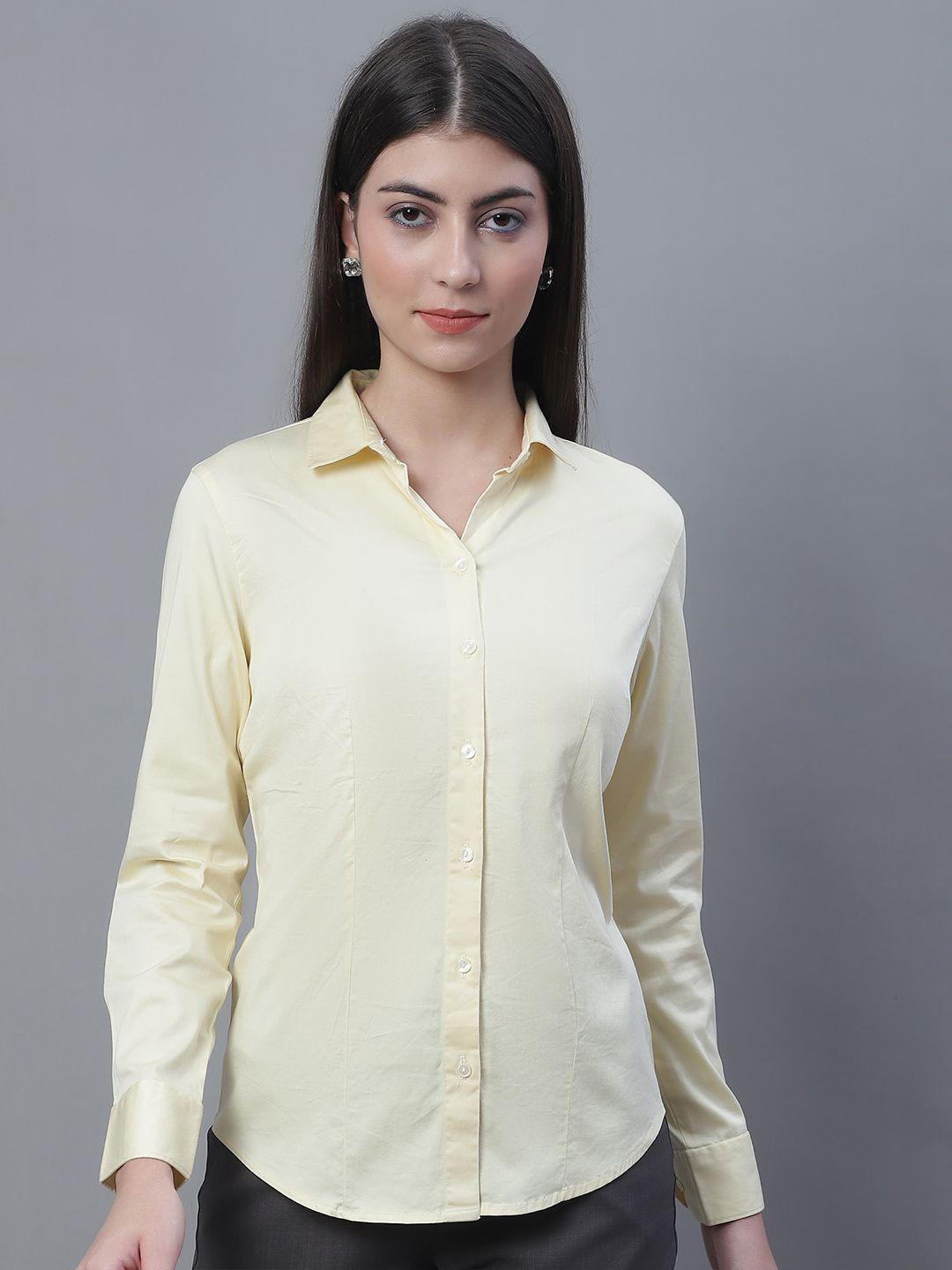 cantabil comfort fit spread collar cotton casual shirt