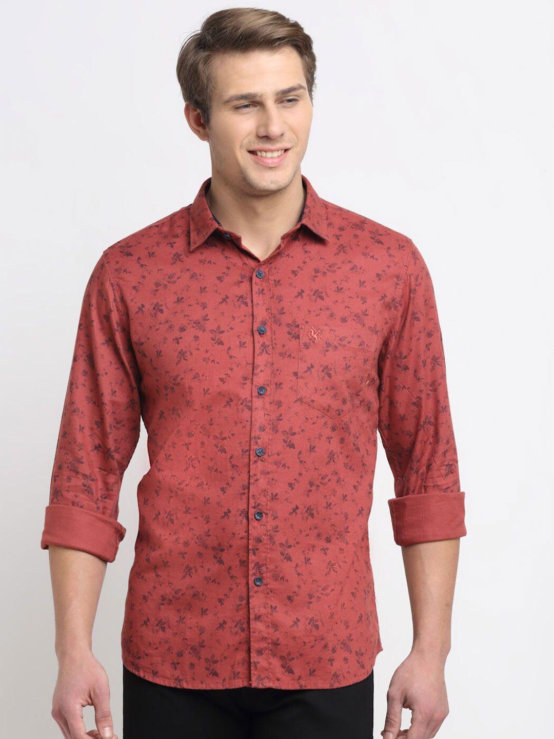 cantabil floral printed cotton casual shirt