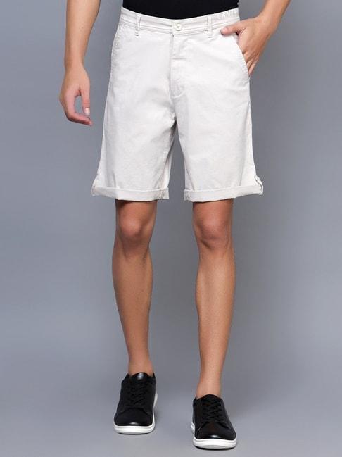 cantabil ivory cotton regular fit bermuda shorts