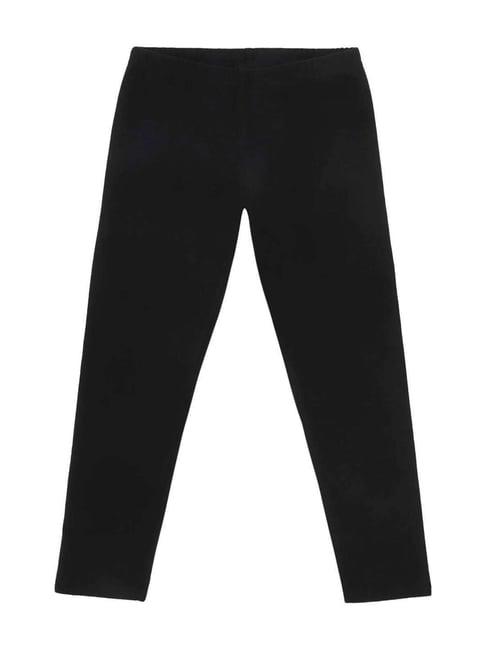 cantabil kids black cotton regular fit leggings