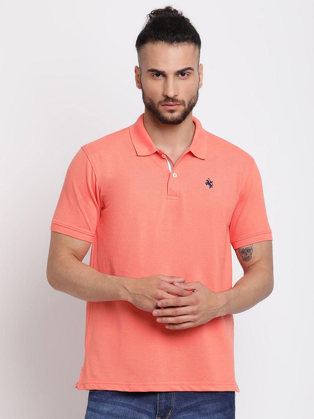 cantabil men coral polo collar pure cotton regular fit t-shirt