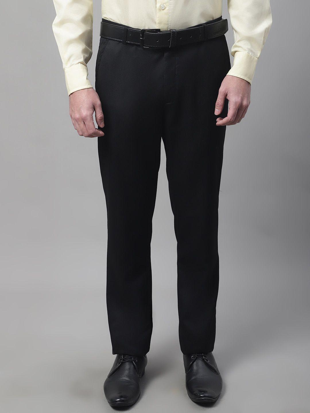 cantabil men easy wash mid-rise formal trousers