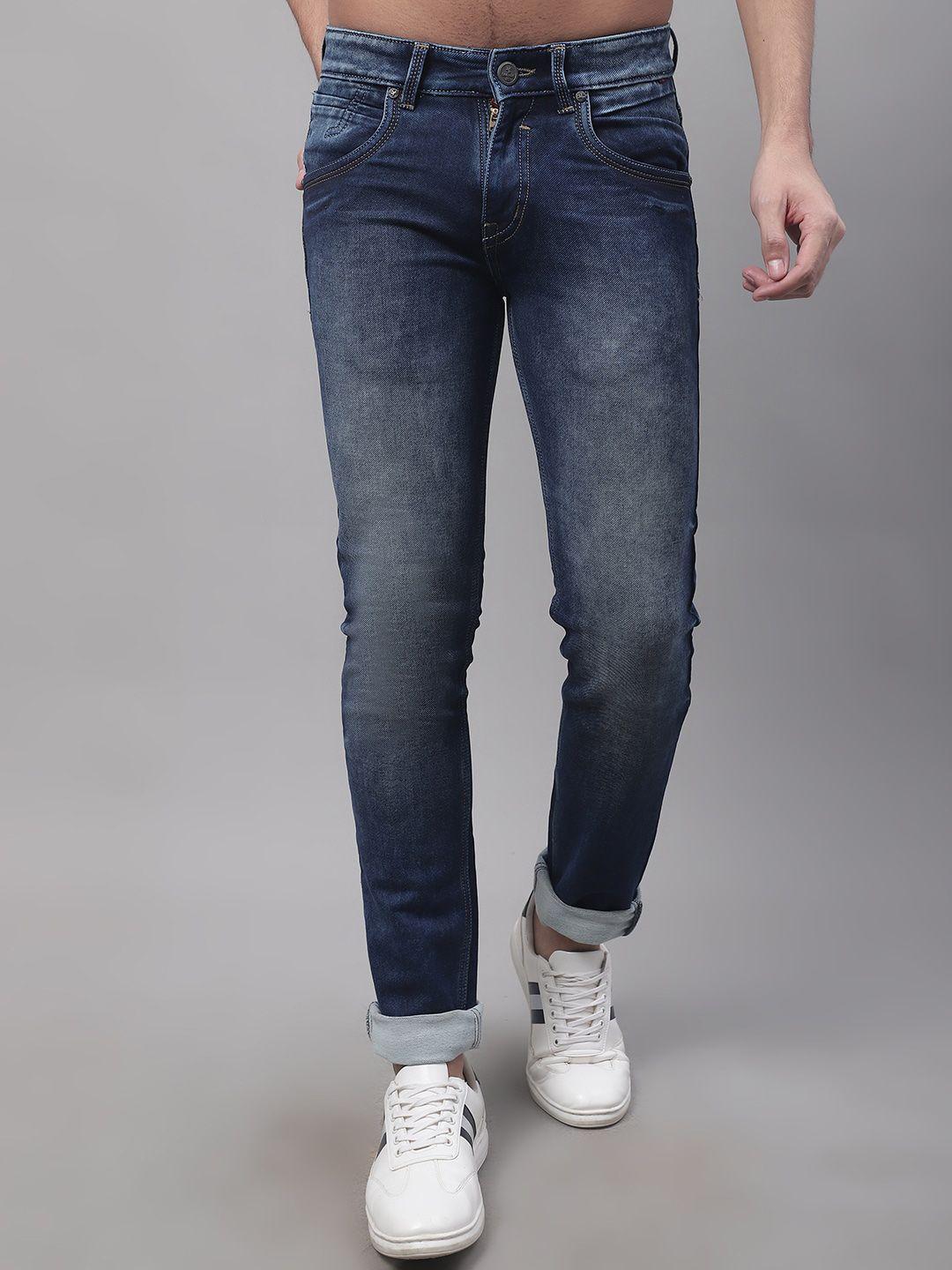 cantabil men heavy fade mid rise stretchable cotton jeans