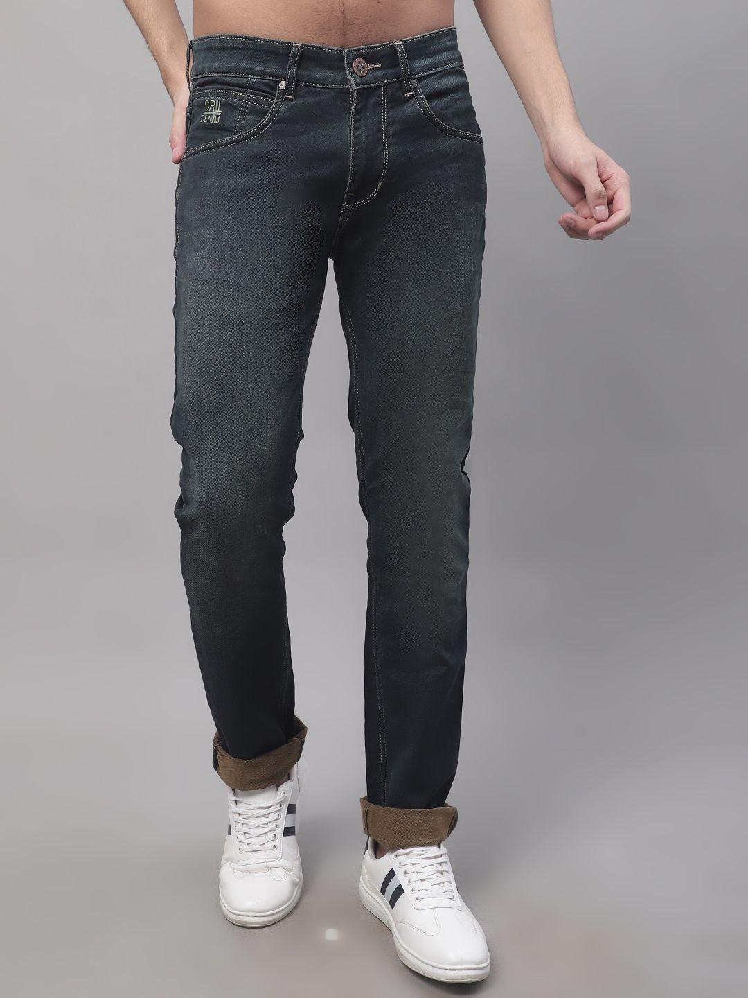 cantabil men khaki light fade stretchable jeans