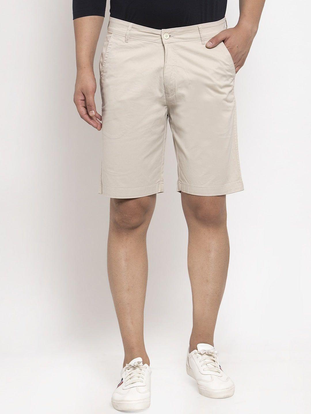 cantabil men mid rise cotton chino shorts