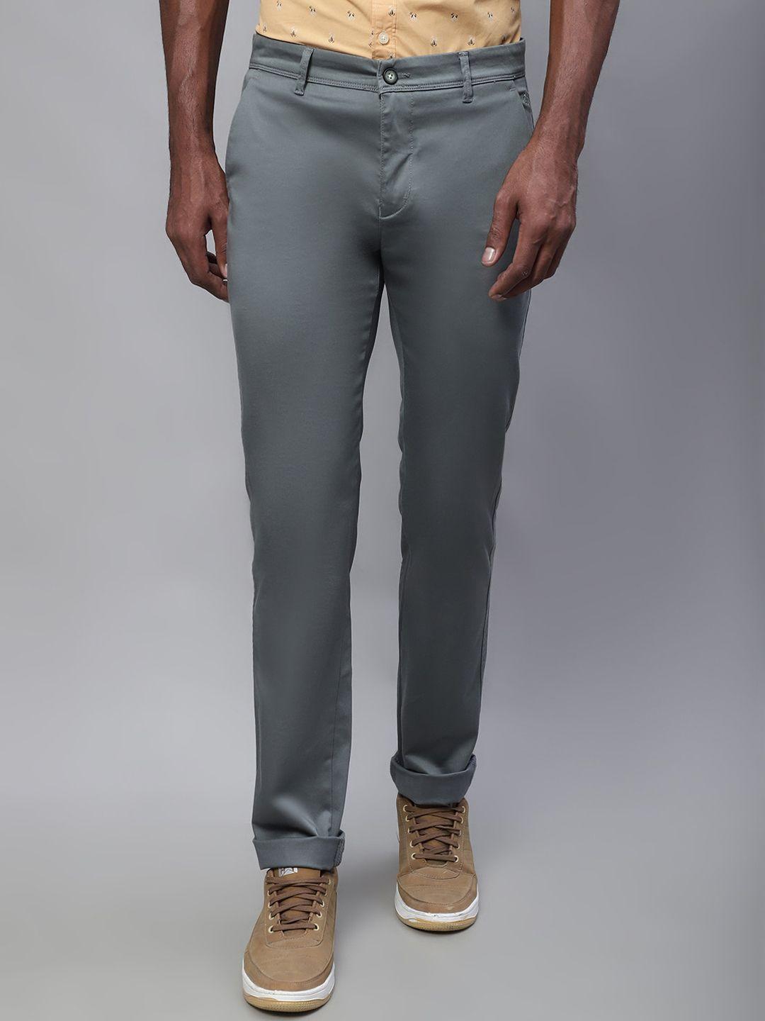 cantabil men mid rise cotton chinos trousers