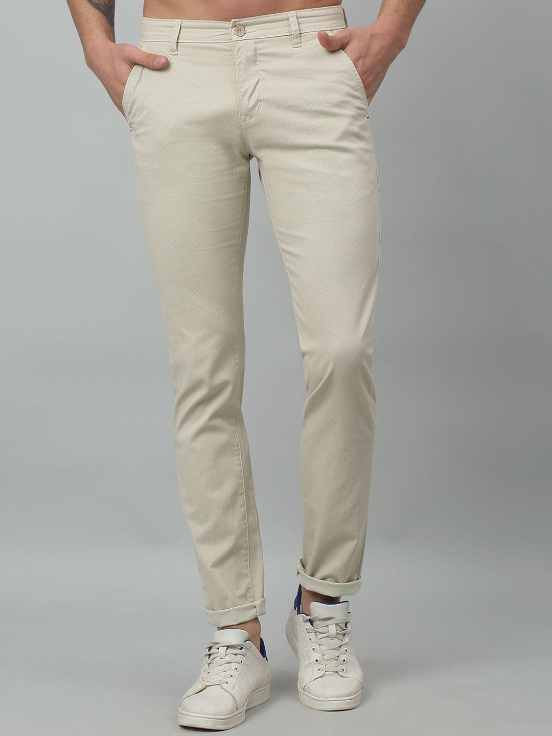 cantabil men mid-rise cotton trousers