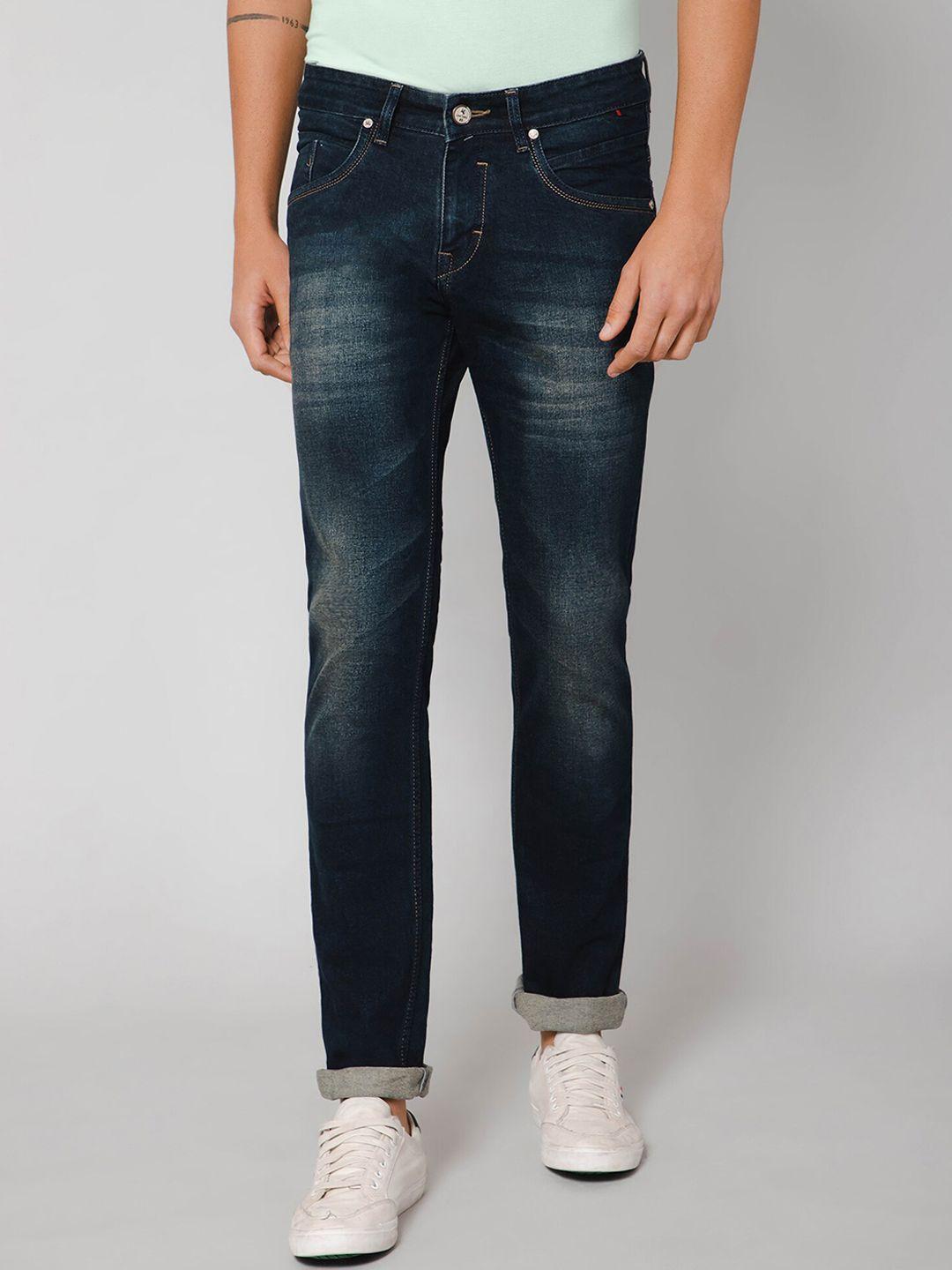 cantabil men mid-rise heavy fade cotton jeans