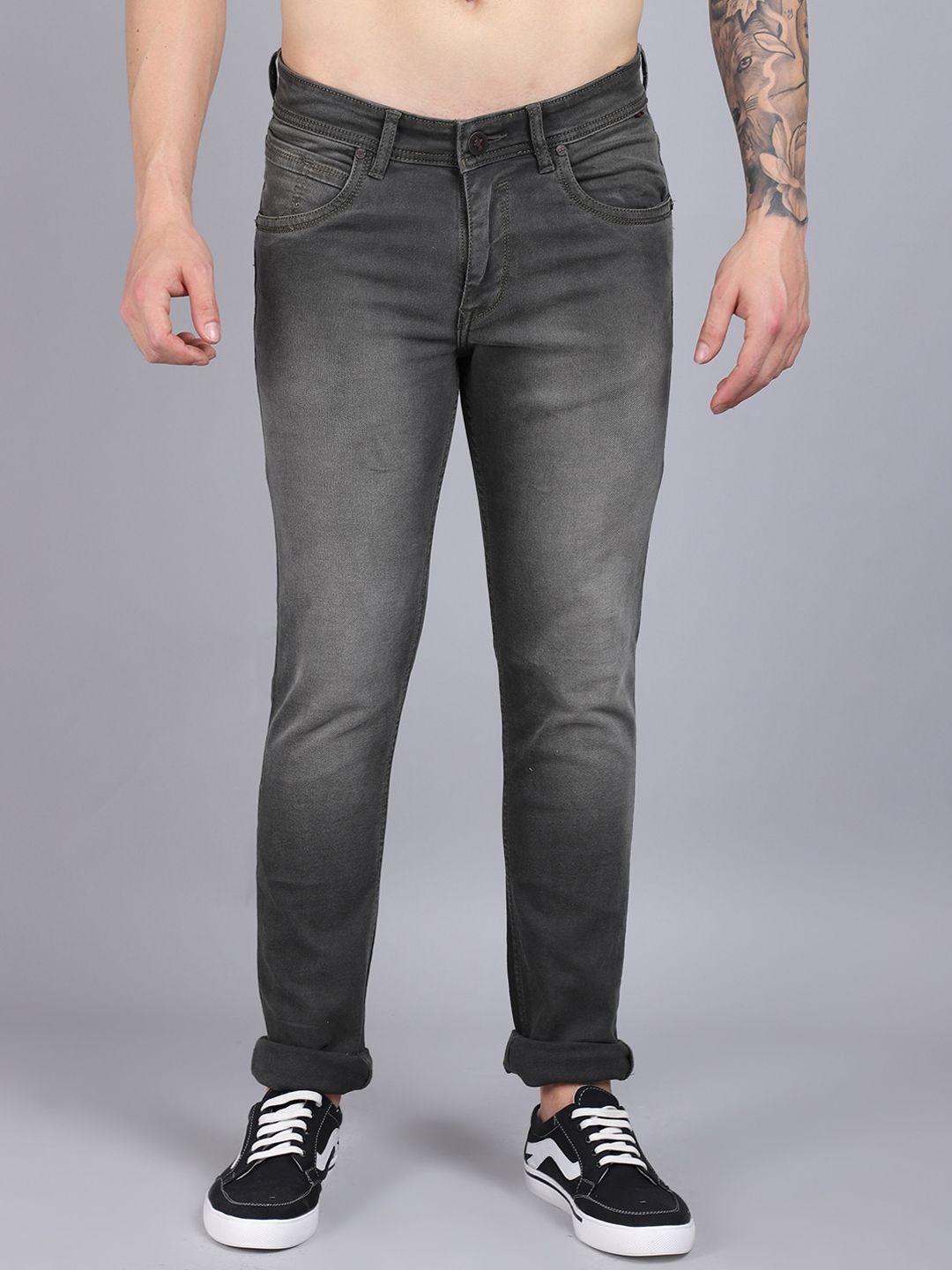 cantabil men mid-rise heavy fade stretchable cotton jeans