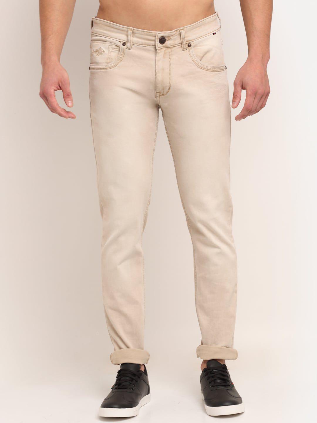 cantabil men mid-rise stretchable cotton jeans