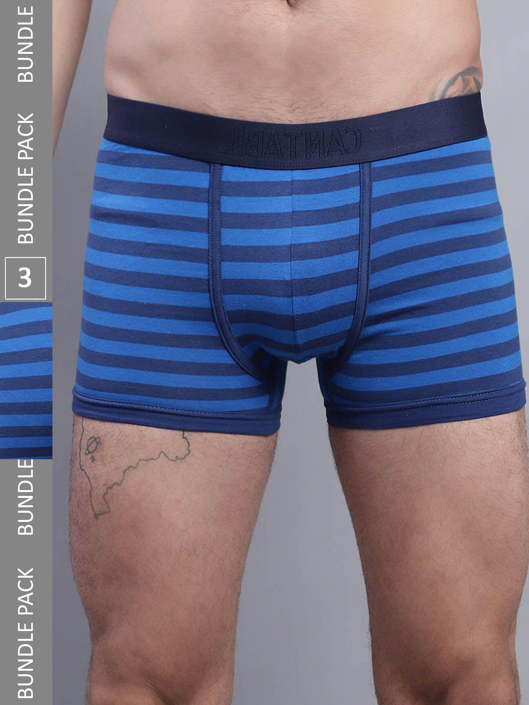 cantabil men pack of 3 striped basic briefs