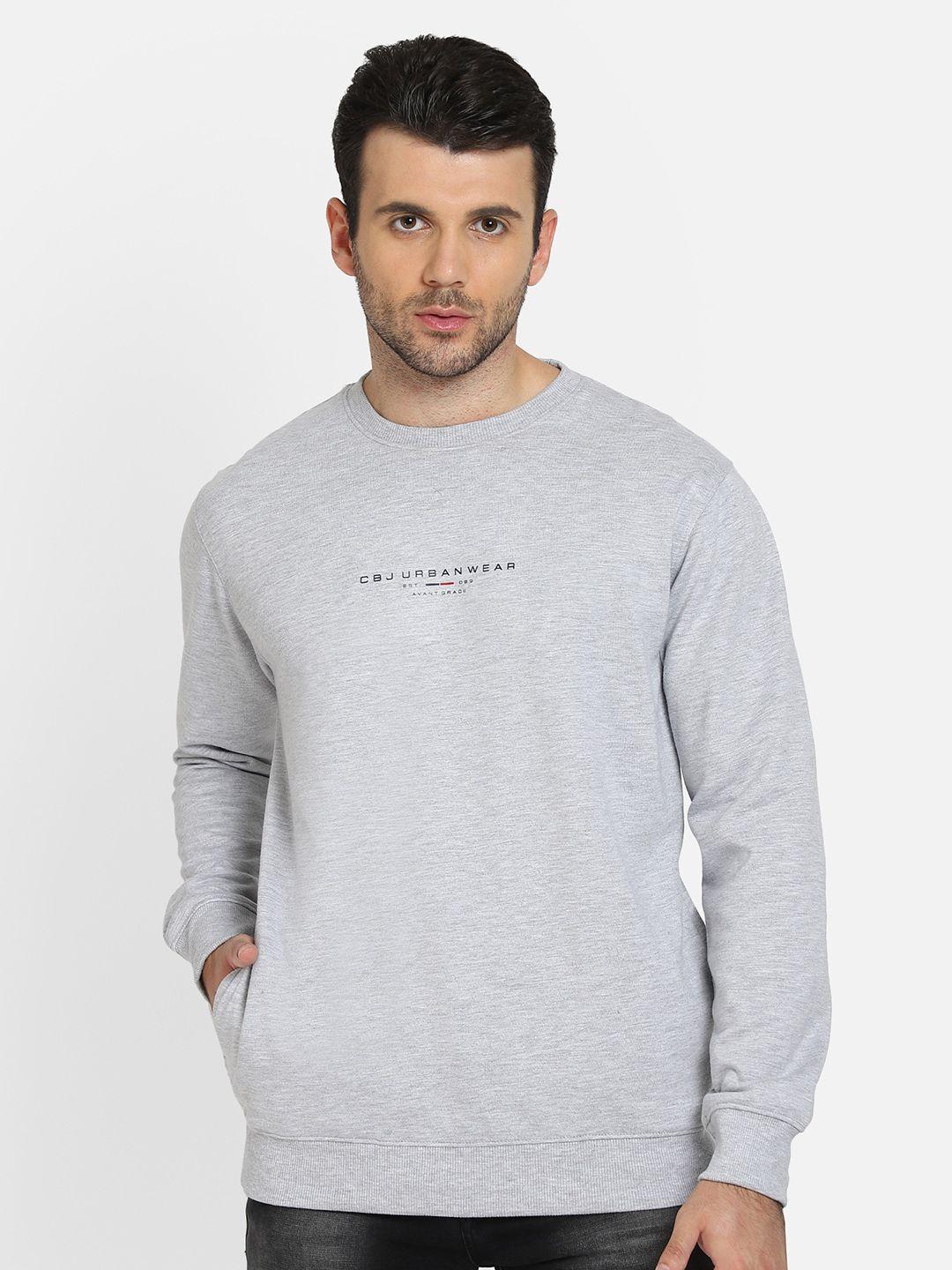 cantabil men printed fleece sweatshirt