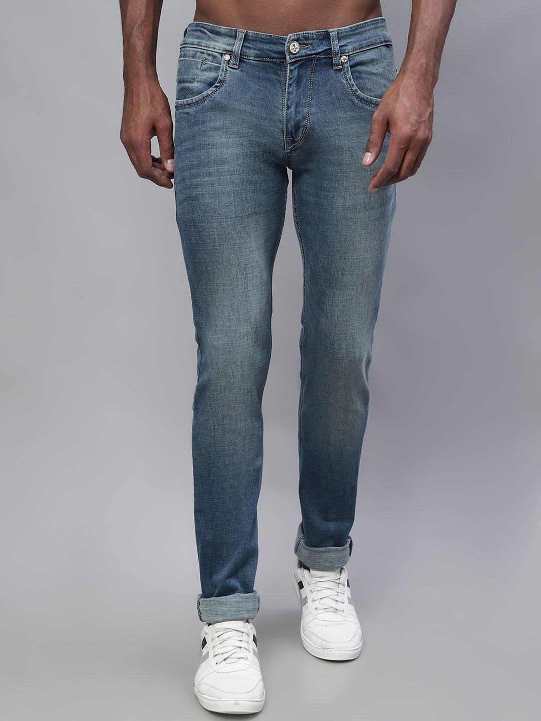 cantabil men regular fit light fade stretchable cotton jeans