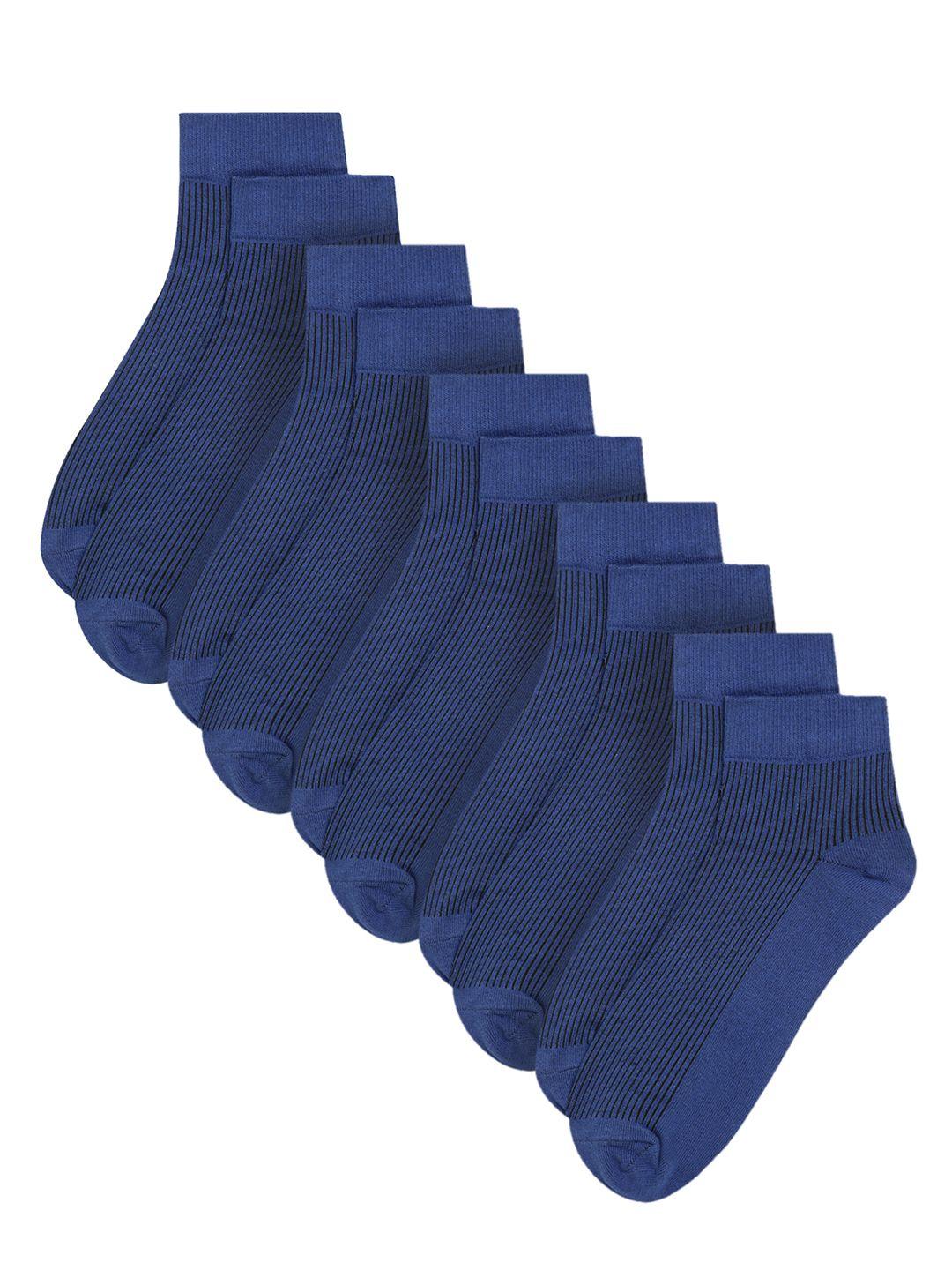 cantabil men set of 5 blue ankle-length socks