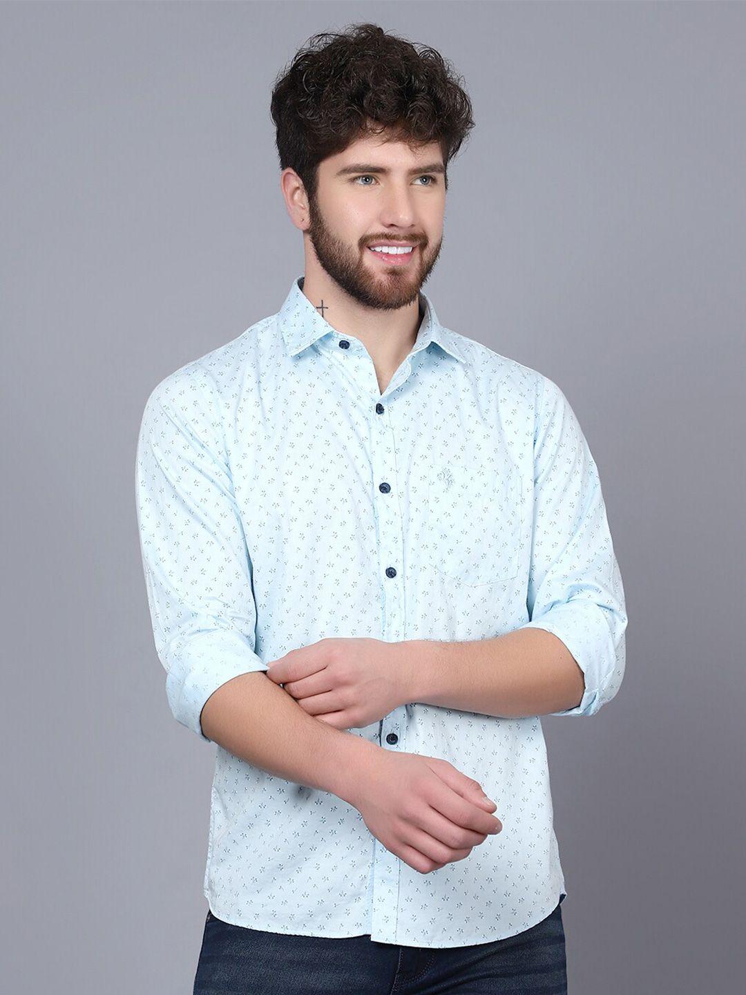 cantabil micro ditsy printed cotton casual shirt