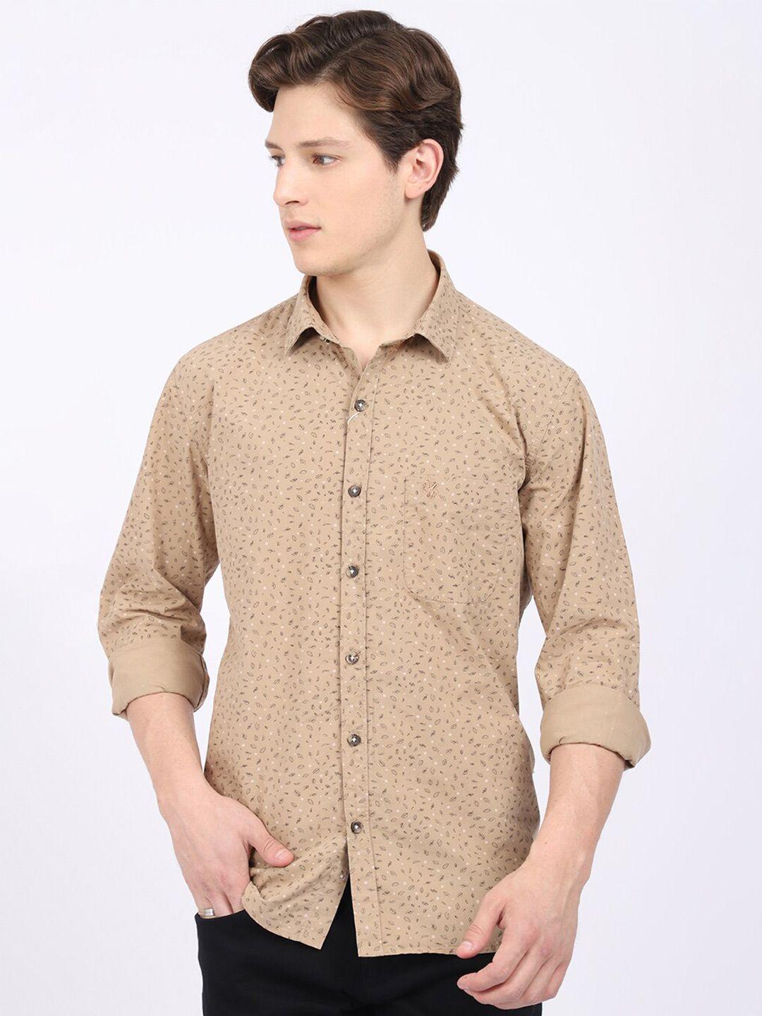 cantabil micro ditsy printed cotton casual shirt