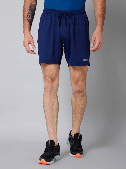 cantabil royal blue regular fit sports shorts