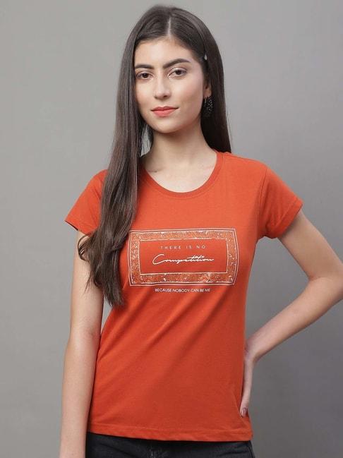 cantabil rust printed t-shirt
