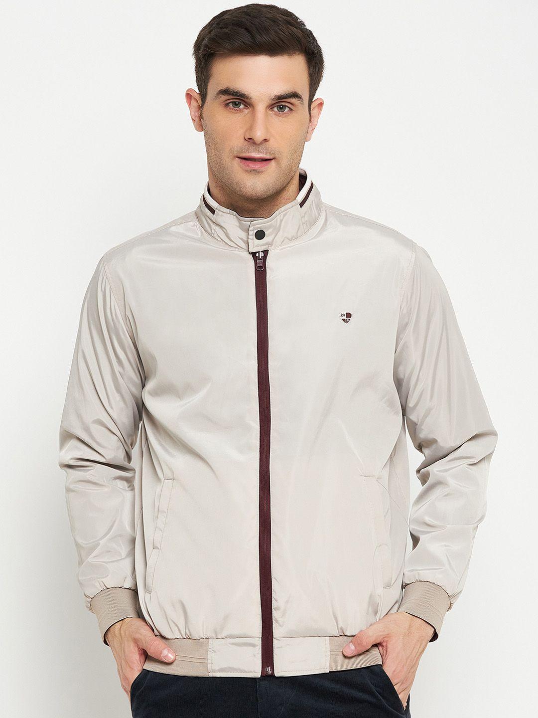 cantabil stand collar reversible bomber jacket