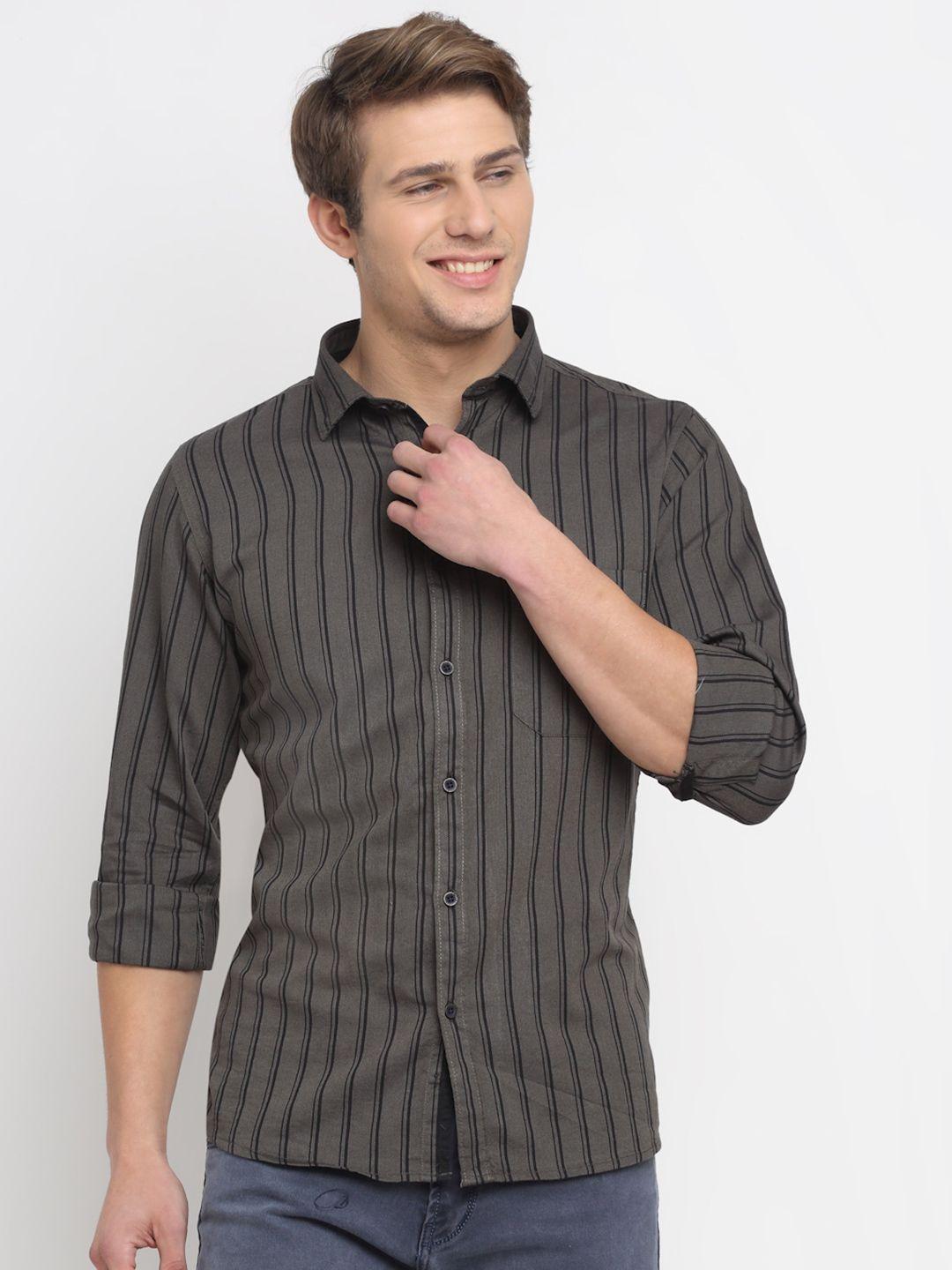cantabil striped cotton casual shirt