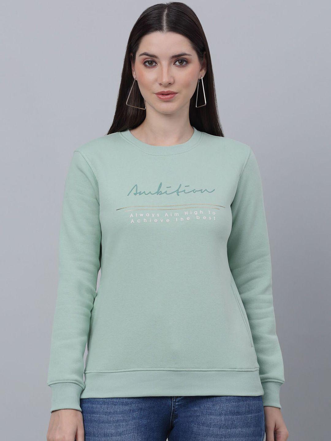 cantabil typography printed fleece sweatshirt