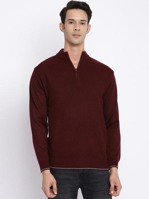 cantabil-wine-regular-fit-self-design-sweater