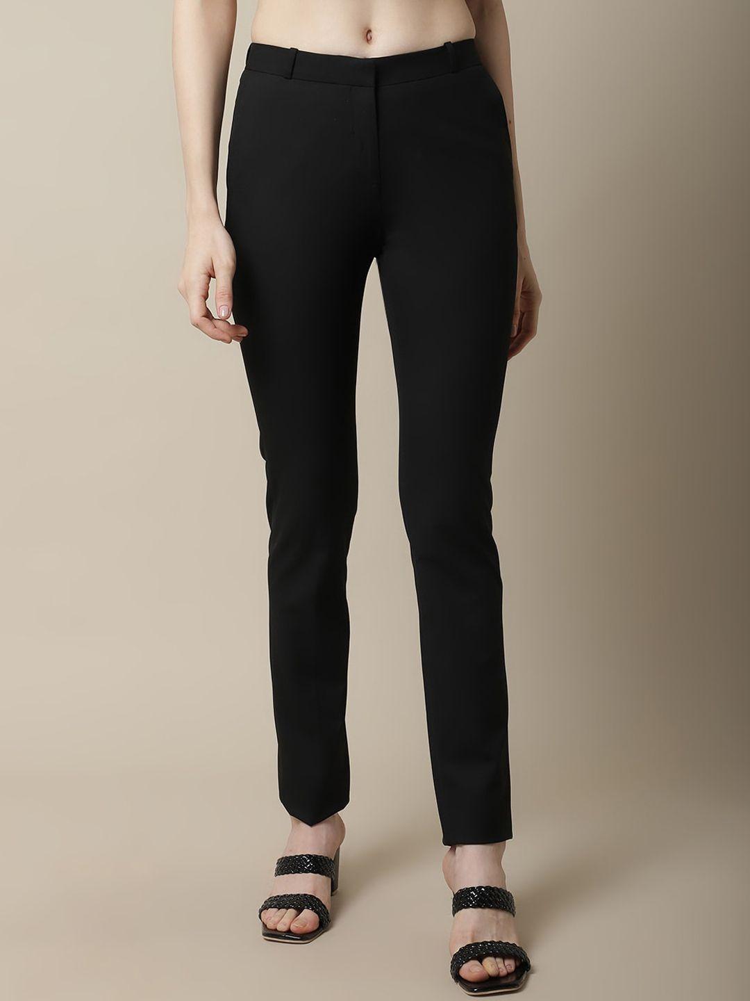 cantabil women cotton mid-rise trousers