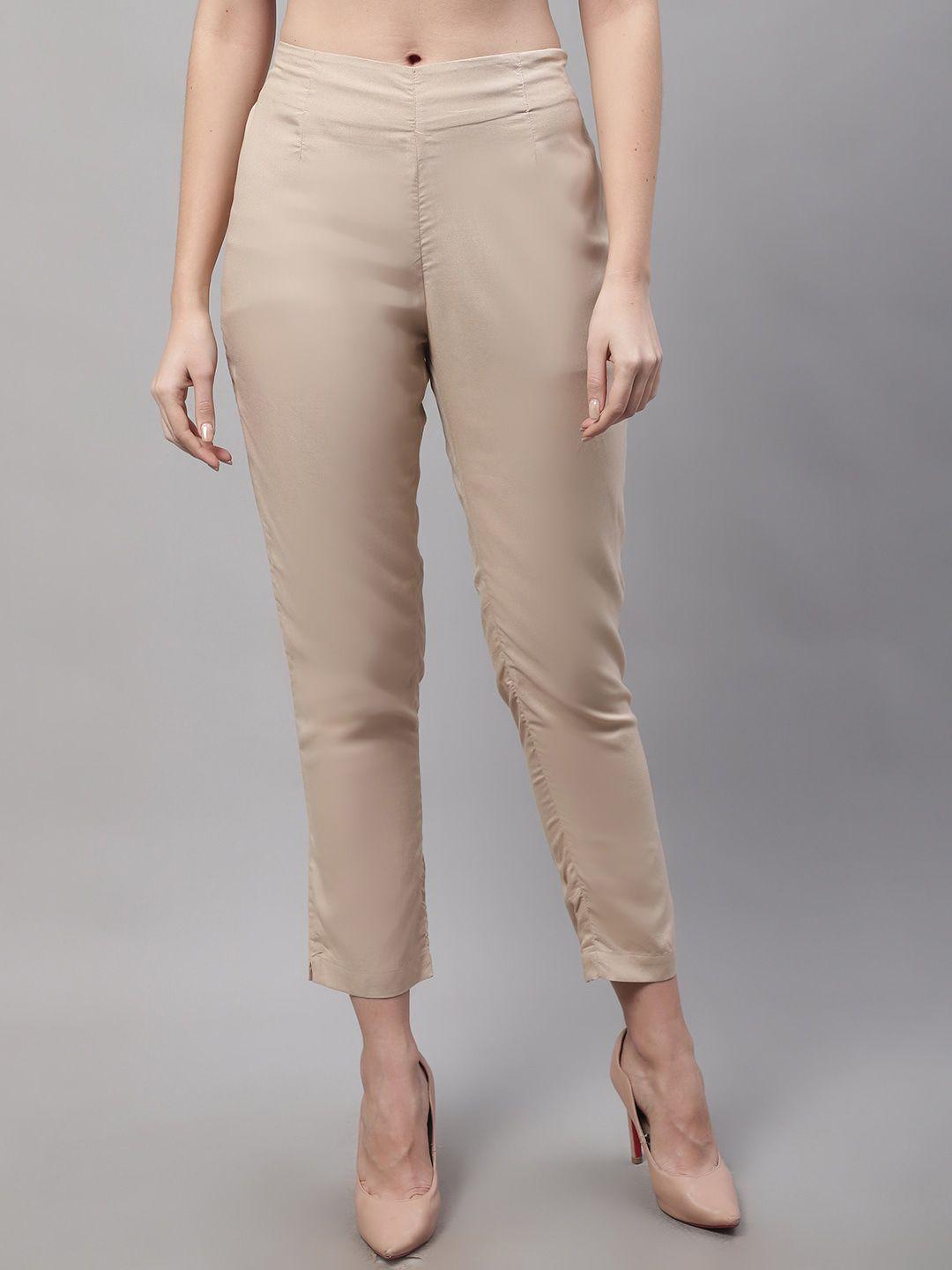 cantabil women mid-rise cropped trousers