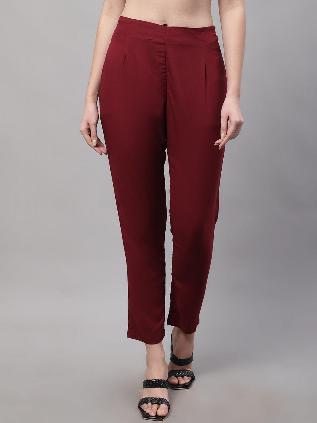 cantabil women mid-rise pleated trousers