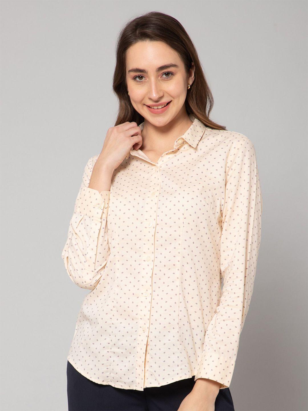cantabil women printed casual cotton shirt