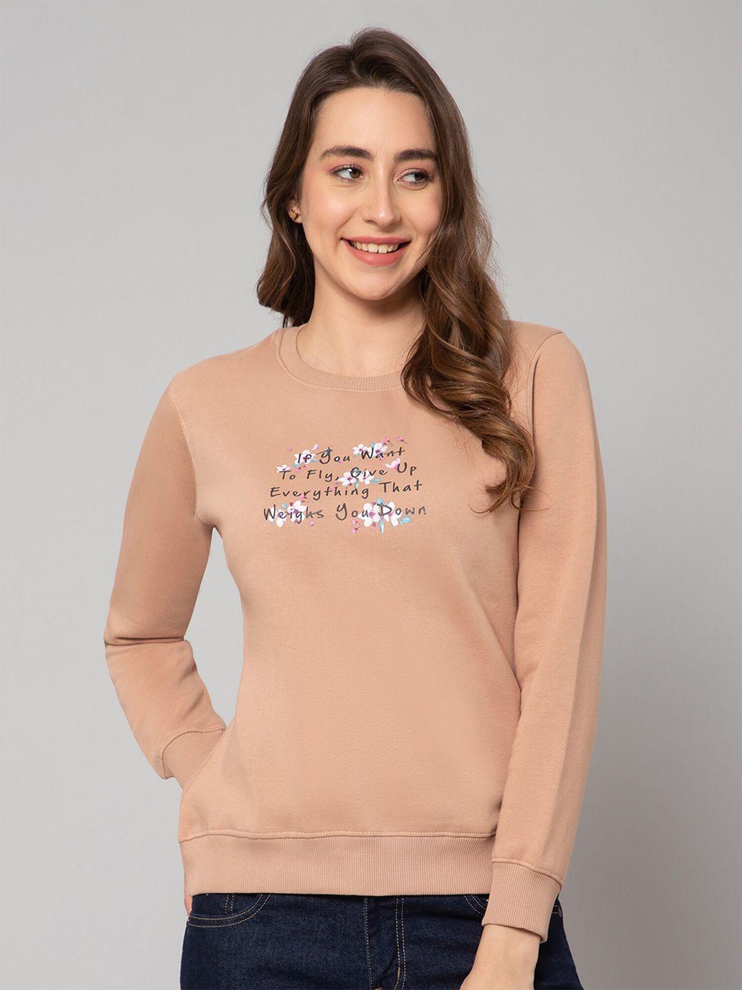 cantabil women typography printed sweatshirt