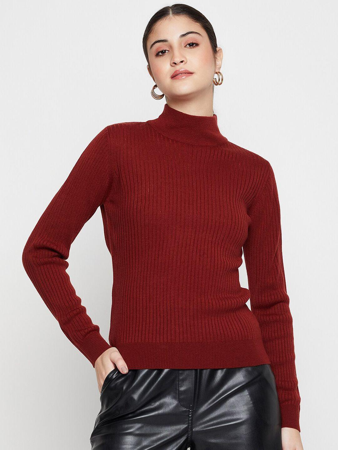 cantabil  turtle neck ribbed acrylic pullover sweater