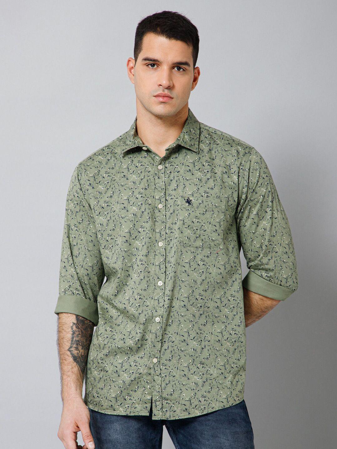 cantabil abstract printed comfort cotton casual shirt