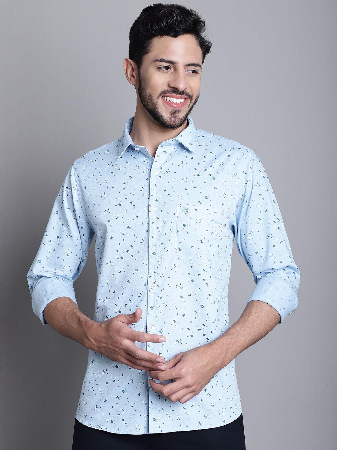 cantabil abstract printed comfort regular fit cotton casual shirt