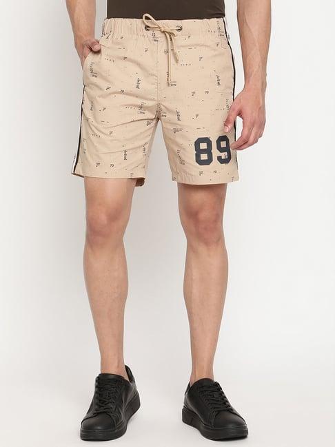 cantabil beige printed shorts