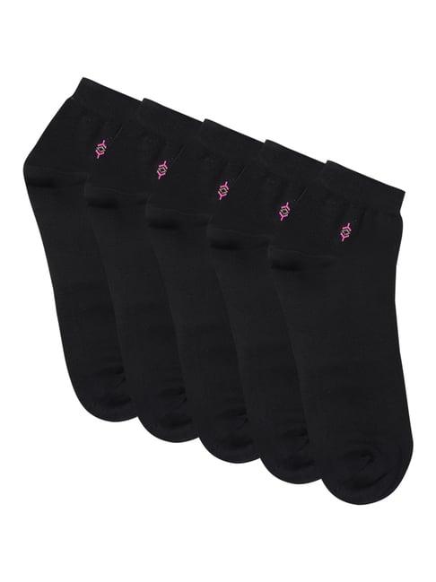 cantabil black cotton regular fit printed socks