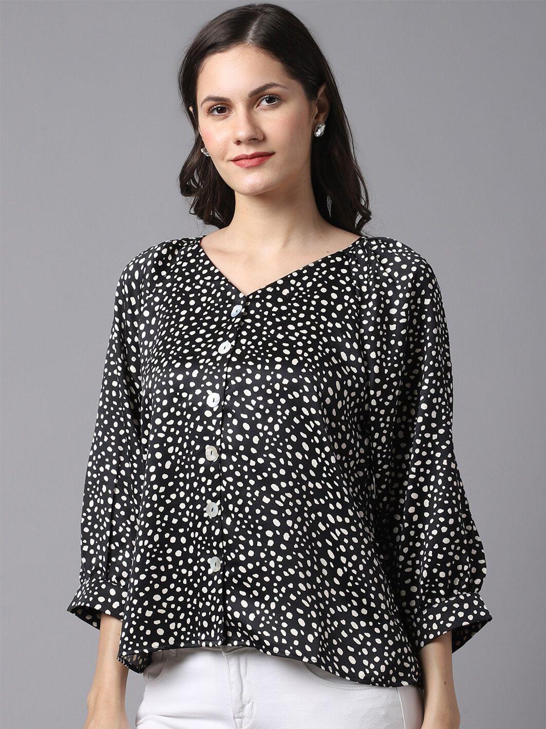 cantabil black print top