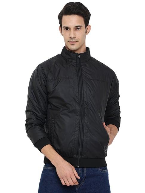 cantabil black regular fit high neck jacket